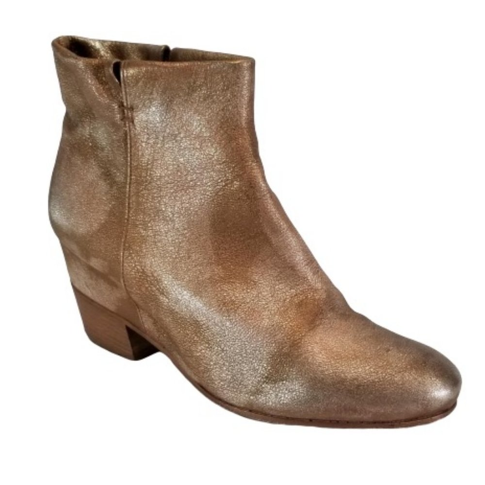 Primopiano Vero Cuoio Gold Leather Booties